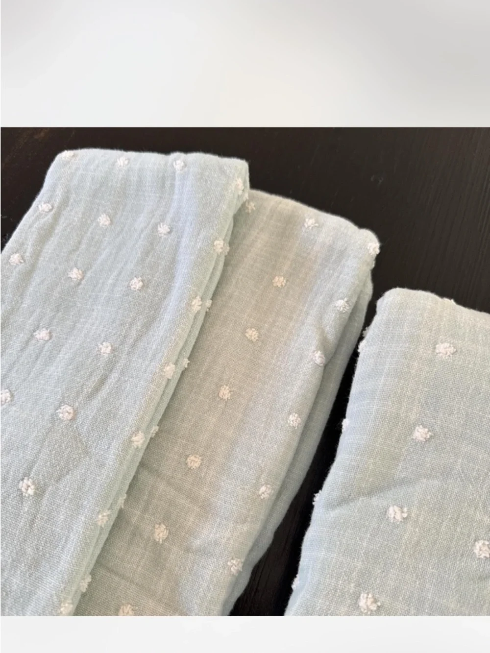 Light Blue Towel set with Dotted Embroidery